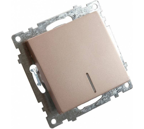 Выключатель одноклавишный с подсветкой без рамки Stekker Катрин 39591