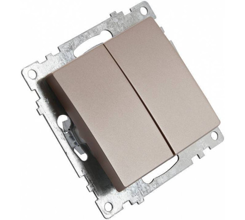 Выключатель двухклавишный без рамки Stekker Катрин 39592