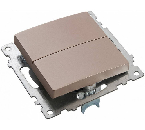 Выключатель двухклавишный без рамки Stekker Катрин 39592