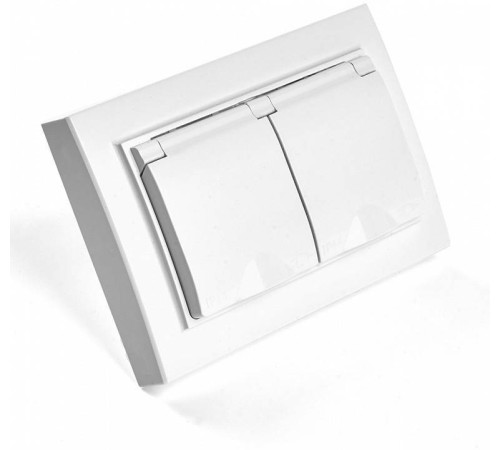 Розетка двойная с заземлением, без рамки Stekker Эрна 49139