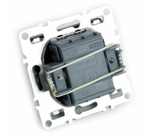 Выключатель двухклавишный с подсветкой без рамки Stekker Эрна 49147