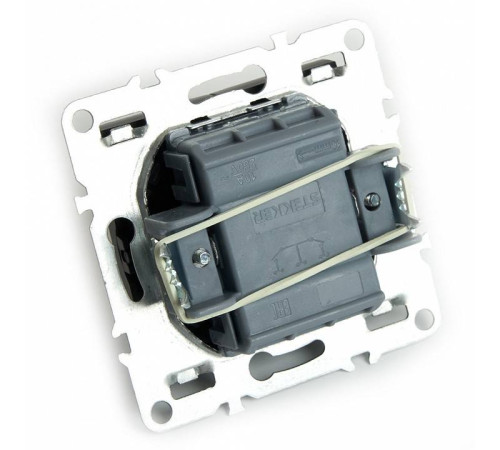 Выключатель двухклавишный без рамки Stekker Эрна 49149