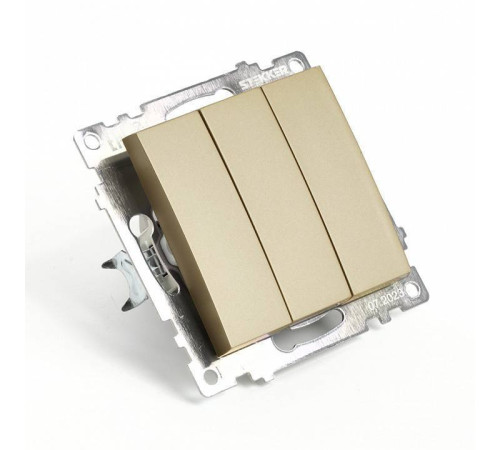 Выключатель трехклавишный без рамки Stekker Катрин 49219