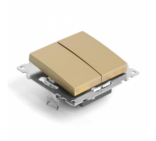 Выключатель двухклавишный без рамки Stekker Катрин 49220