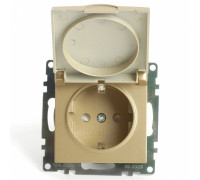 Розетка с заземлением и с шторками, без рамки с крышкой Stekker Катрин 49222
