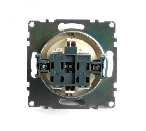 Розетка с заземлением и с шторками, без рамки с крышкой Stekker Катрин 49222