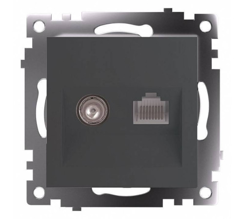 ТВ-розетка и розетка Ethernet RJ-45 без рамки Stekker Катрин 49417