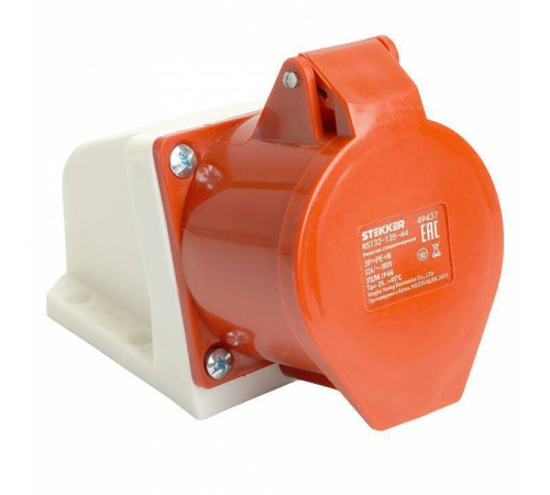 Розетка переносная разборная 3P+P с крышкой Stekker ST 49437