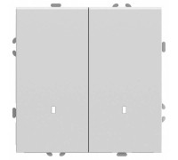 Выключатель двухклавишный с подсветкой без рамки Stekker RSW10-5102-01 49864