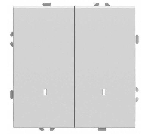 Выключатель двухклавишный с подсветкой без рамки Stekker RSW10-5102-01 49864