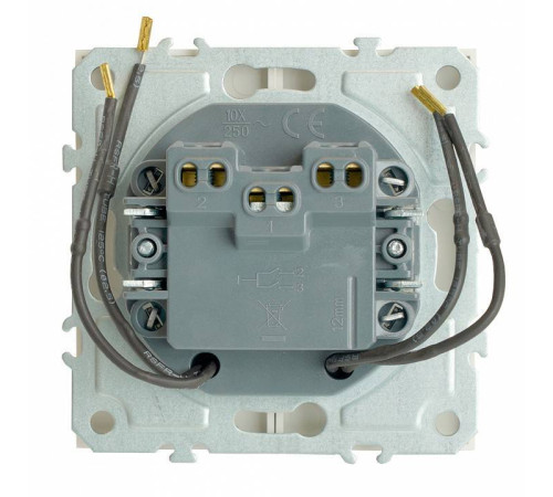 Выключатель двухклавишный с подсветкой без рамки Stekker RSW10-5102-01 49864