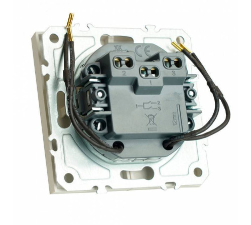 Выключатель двухклавишный с подсветкой без рамки Stekker RSW10-5102-01 49864