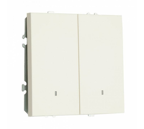 Выключатель двухклавишный с подсветкой без рамки Stekker RSW10-5102-01 49864