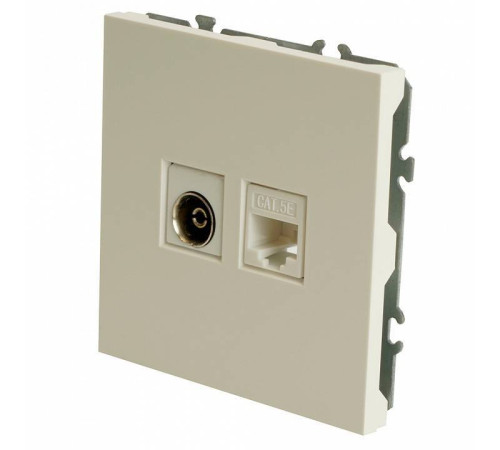 ТВ-розетка и розетка Ethernet RJ-45 без рамки Stekker RST00-5106-01 49872