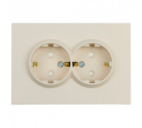 Розетка двойная с заземлением и со шторкой, без рамки Stekker RST16-5114-08 49908