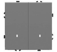 Выключатель двухклавишный с подсветкой без рамки Stekker Эмили 49942