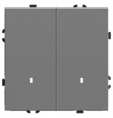 Выключатель двухклавишный с подсветкой без рамки Stekker Эмили 49942