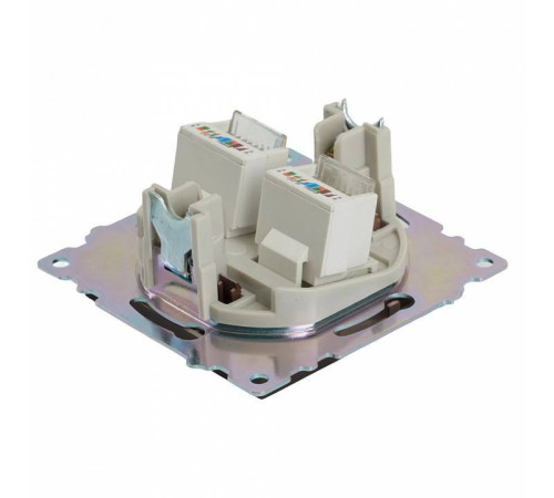 Розетка двойная Ethernet RJ-45 без рамки Stekker Катрин 50006
