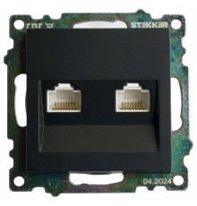 Розетка двойная Ethernet RJ-45 без рамки Stekker Катрин 50007