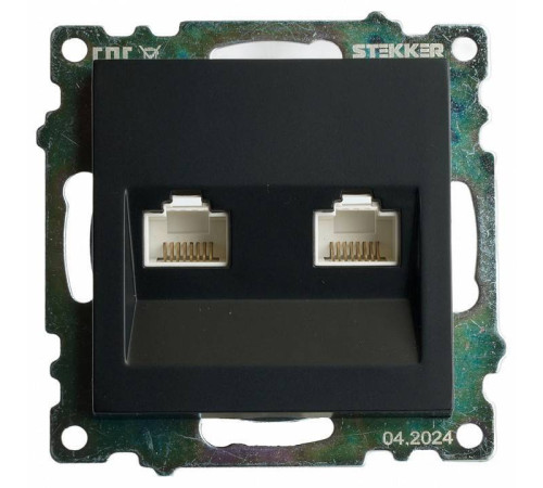 Розетка двойная Ethernet RJ-45 без рамки Stekker Катрин 50007
