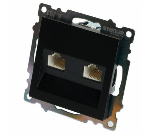 Розетка двойная Ethernet RJ-45 без рамки Stekker Катрин 50007