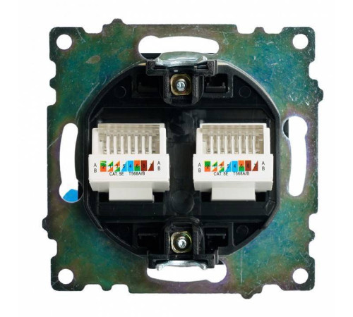 Розетка двойная Ethernet RJ-45 без рамки Stekker Катрин 50007