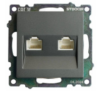 Розетка двойная Ethernet RJ-45 без рамки Stekker Катрин 50008