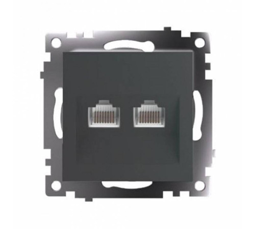 Розетка двойная Ethernet RJ-45 без рамки Stekker Катрин 50008