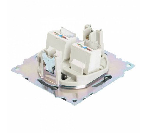 Розетка двойная Ethernet RJ-45 без рамки Stekker Катрин 50008