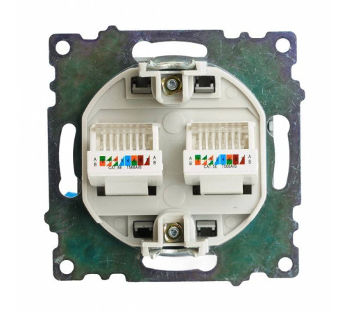Розетка двойная Ethernet RJ-45 без рамки Stekker Катрин 50008