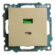 Розетка 2хUSB type A и C без рамки Stekker Катрин 50053