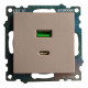 Розетка 2хUSB type A и C без рамки Stekker Катрин 50056