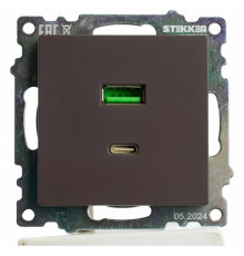 Розетка 2хUSB type A и C без рамки Stekker Катрин 50057