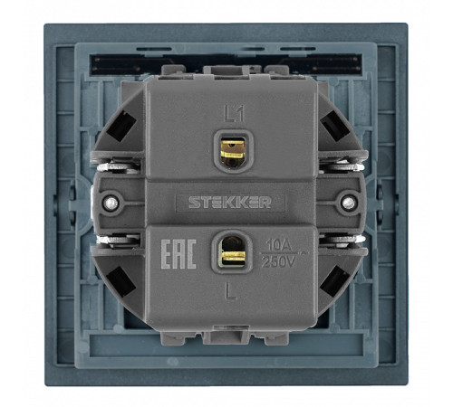 Выключатель одноклавишный с подсветкой без рамки Stekker Мия 50445