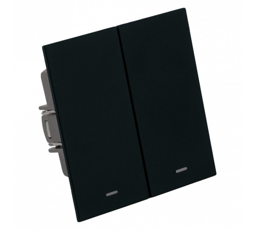 Выключатель двухклавишный с подсветкой без рамки Stekker Мия 50446