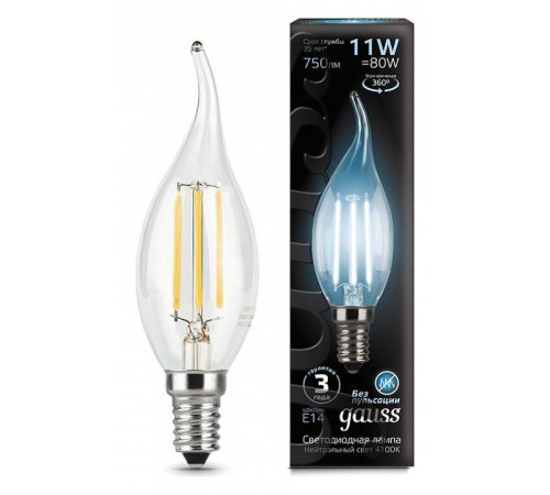 Лампа светодиодная Gauss LED Filament E14 11Вт 4100K 104801211