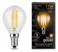 Лампа светодиодная Gauss LED Filament E14 11Вт 2700K 105801111
