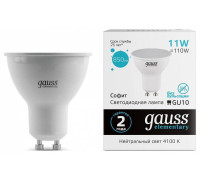 Лампа светодиодная Gauss Elementary GU10 11 Вт 4100 K 13621
