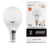 Лампа светодиодная Gauss LED Elementary E14 12Вт 3000K 53112