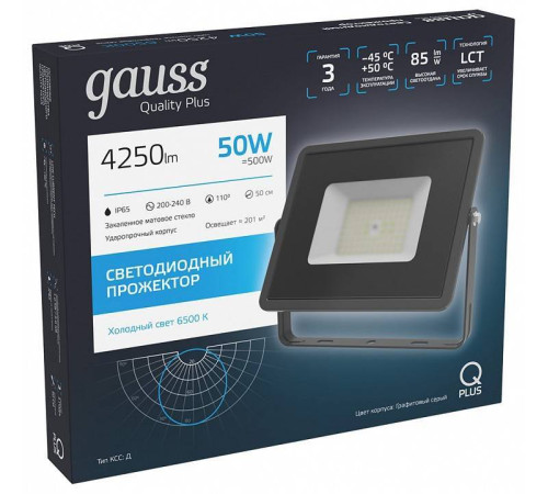 Настенно-потолочный прожектор Gauss Qplus 690511350