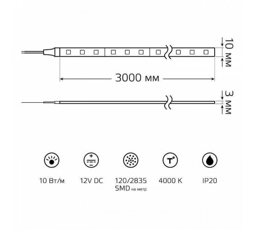 Лента светодиодная Gauss Basic BT038