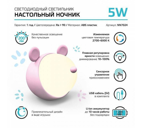 Настольная лампа-ночник Gauss Qplus NN7024