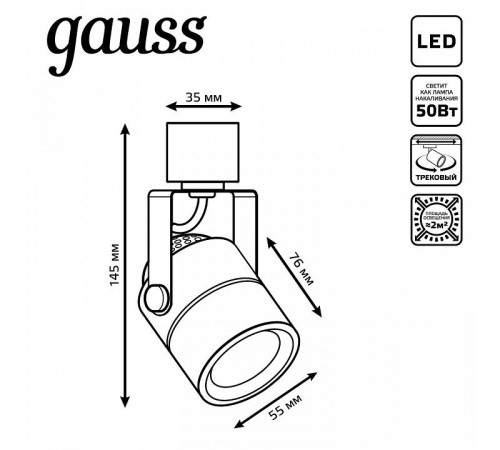 Светильник на штанге Gauss Track Light TR057
