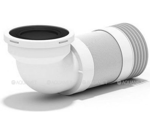 Удлинитель для унитаза гибкий угловой 90° АНИ Пласт 110 мм для чугунных труб 250-400 мм K719R