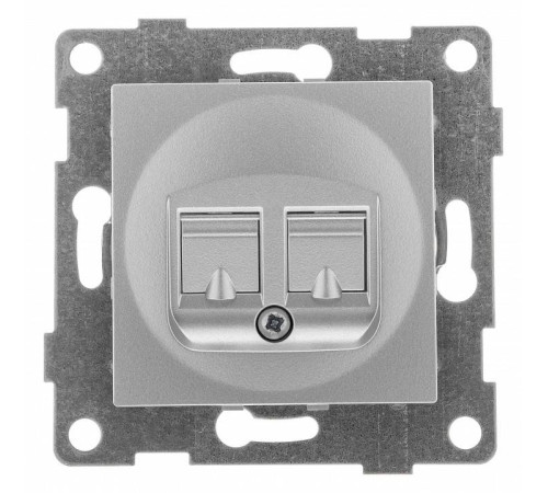 Розетка двойная RJ-12 и Ethernet RJ-45, без рамки Gusi Electric BRAVO С10КТ-004