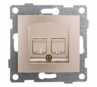 Розетка двойная телефонная RJ-12 Gusi Electric BRAVO С10Т2-027