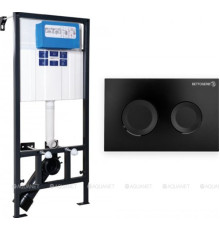 Комплект инсталляции Bettoserb Sava Fix Slim с клавишей смыва Sitnica черный матовый SET40006467