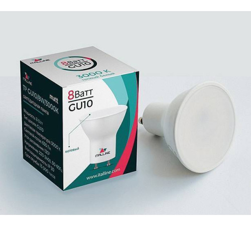 Лампа светодиодная Italline TP GU10 8 Вт 3000 K матовая TP GU10/8W/3000K matt