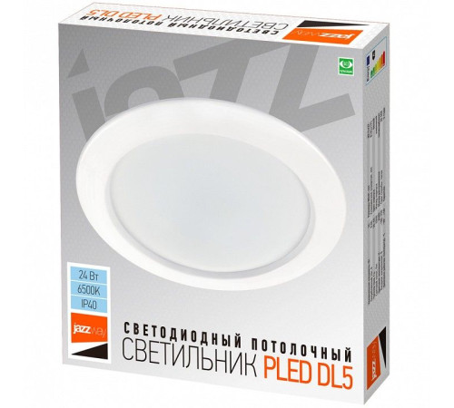 Встраиваемый светильник Jazzway PLED DL5 24w 6500K WH IP40
