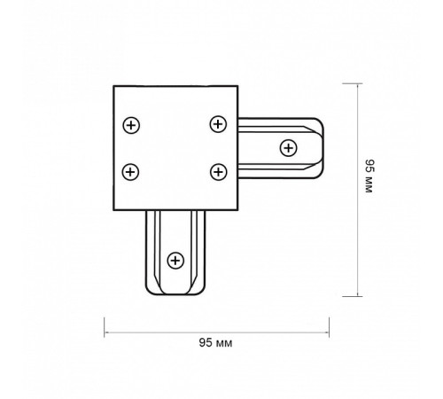 Соединитель угловой внешний для треков встраиваемых Jazzway PTR/R CL-WH